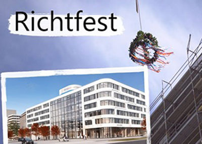 Virtuelles Richtfest Neubau eins energie in Sachsen am Johannisplatz in Chemnitz