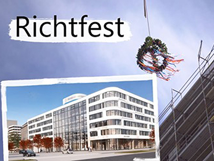 Virtuelles Richtfest Neubau eins energie in Sachsen am Johannisplatz in Chemnitz
